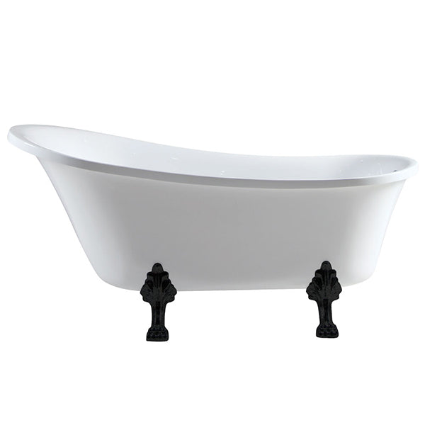 Fienza Clawfoot Heritage Bath - Matte Black Feet - The Blue Space
