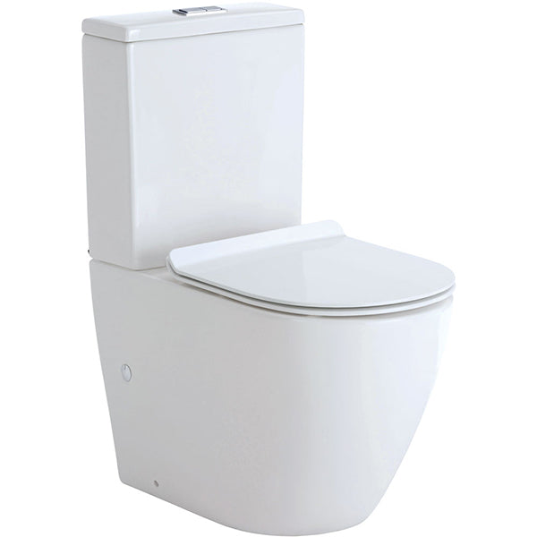 Fienza Koko Rimless Back-to-Wall Toilet Suite with Thin Seat online at The Blue Space