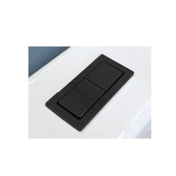 Rectangular Cistern Flush Button in Matte Black to suit Bao Toilet Suites - The Blue Space