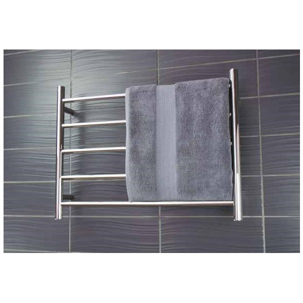 Radiant 12V Round 5 Bar Heated Towel Ladder 750w x 550h - Polished SS | The Blue Space