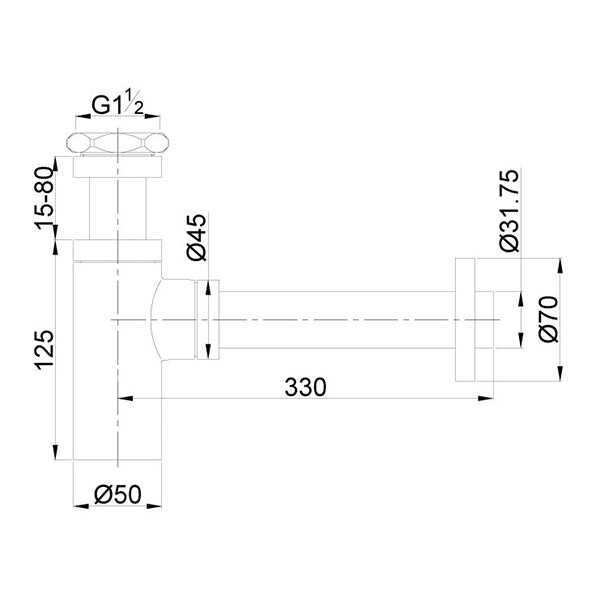 Jamie.J Subway Bottle Trap Technical Drawing - The Blue Space
