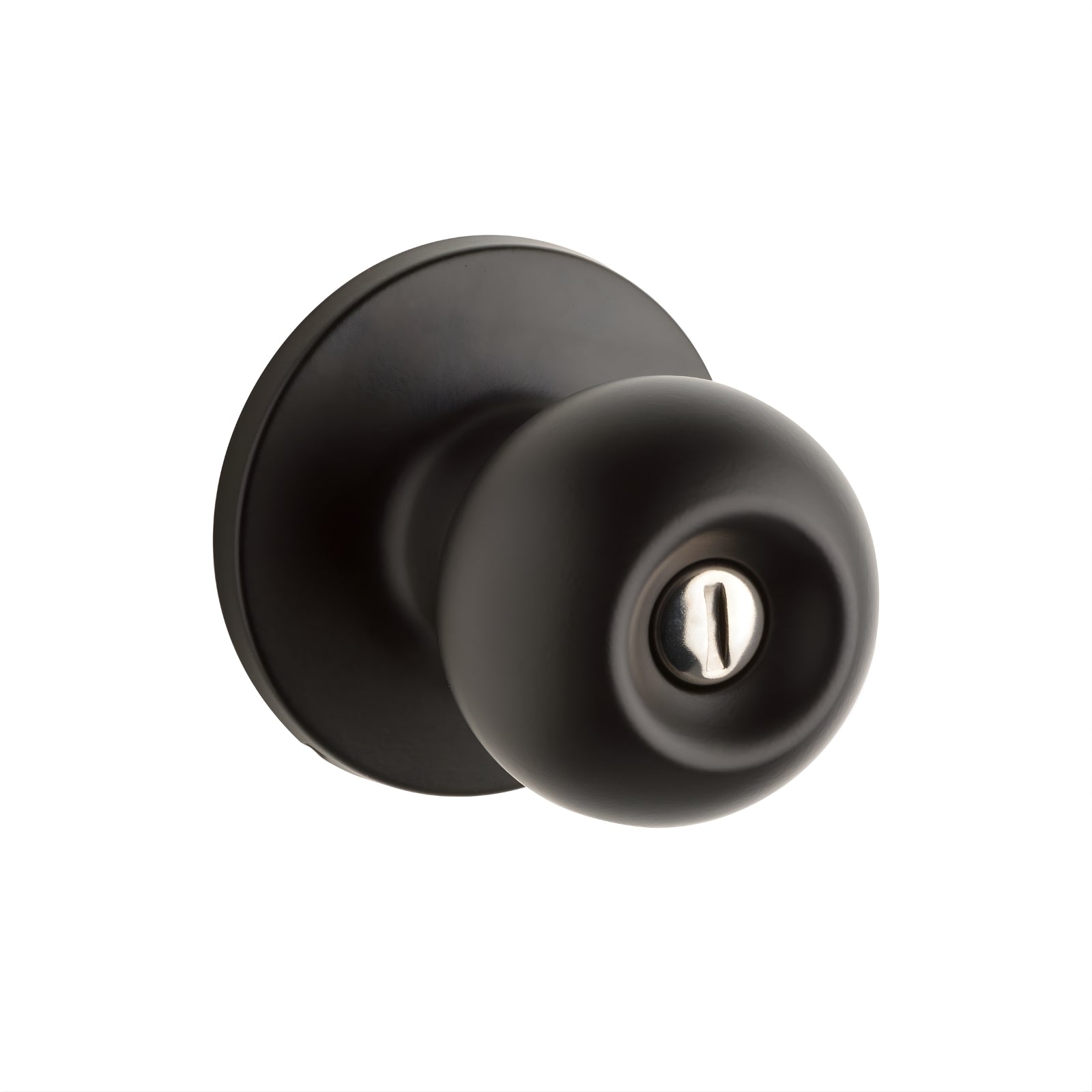 Lane Bala Privacy Knob Door Handle Set Round Rosette Matte Black L998926 - The Blue Space