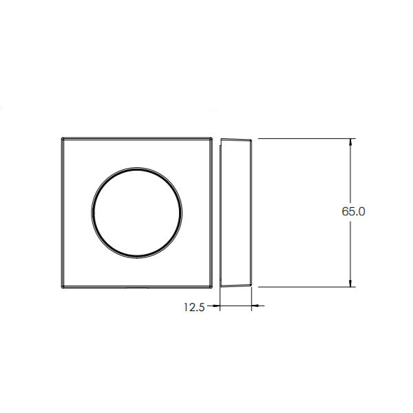 Technical Drawing - Lockwood Velocity Series Square Trim Large Rose Passage Set Matte Black
