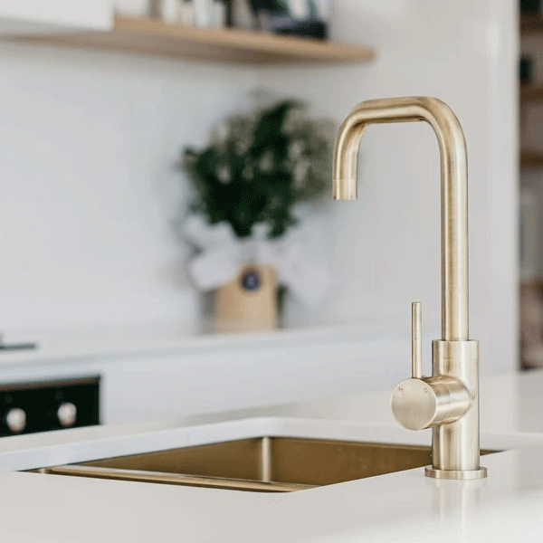 Meir Round Kitchen Sink Mixer - Tiger Bronze