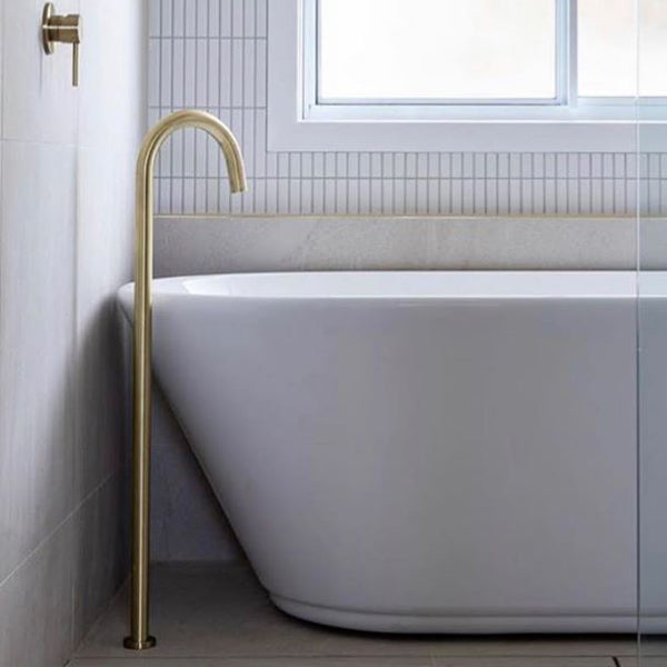 Meir Round Freestanding Bath Filler - Tiger Bronze Online at The Blue Space