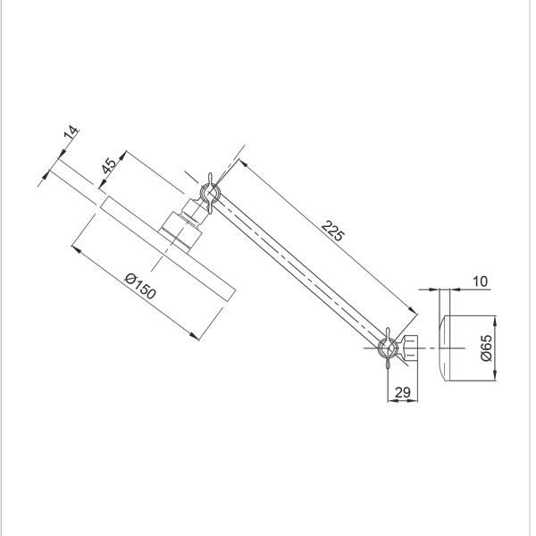 Methven Krome Hi Rise Shower Technical Drawing