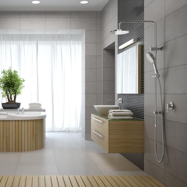 Methven Krome 100 3 Function Twin Shower System in luxury bathroom - The Blue Space