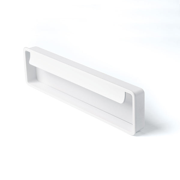 Side View Momo Handles Fold Flush Pull Handle 128mm Matt White F0542.128.MWH - The Blue Space