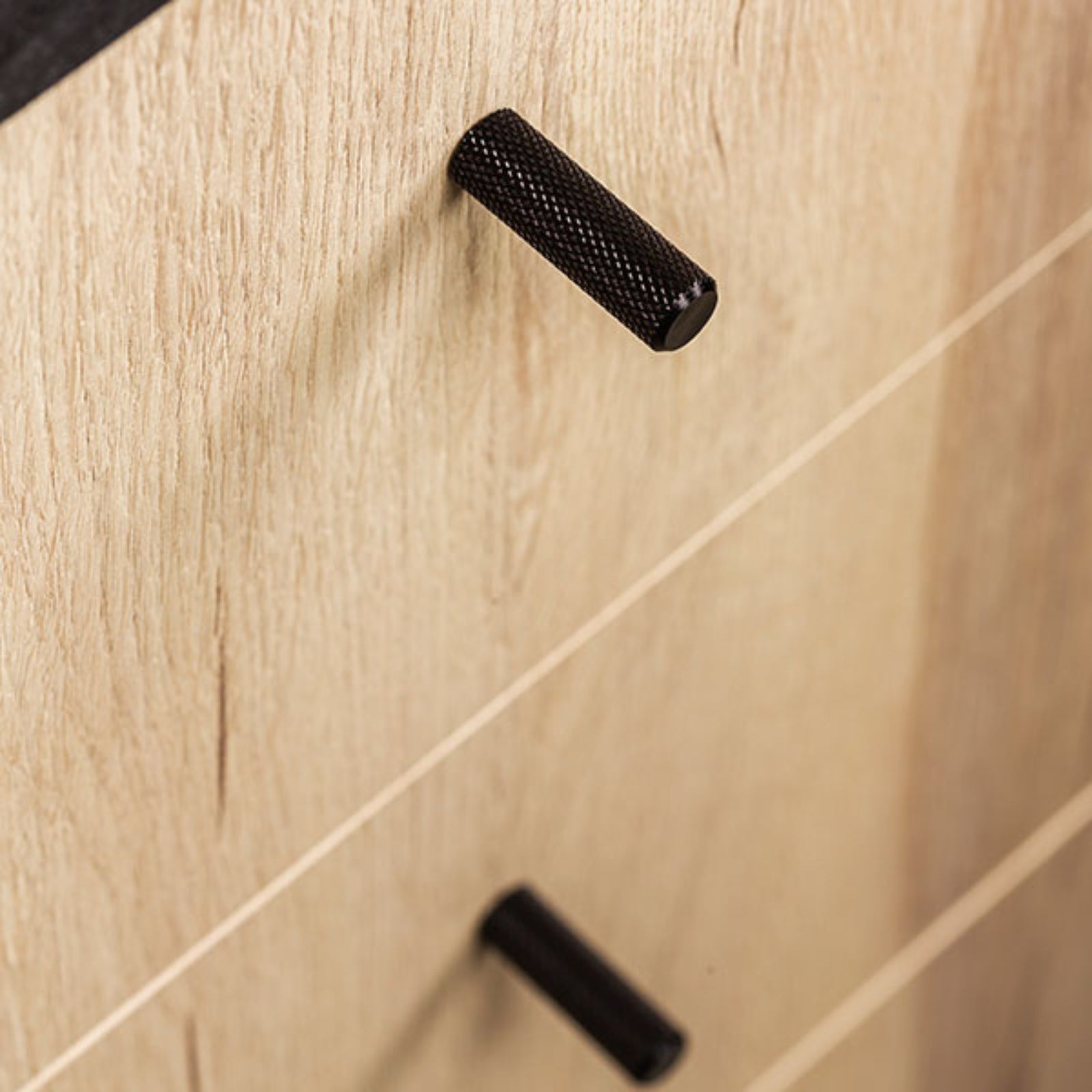 Lifestyle Momo Handles Graf Knurled Cylinder Knob 10mm Brushed Black G0430.010.BBL - The Blue Space