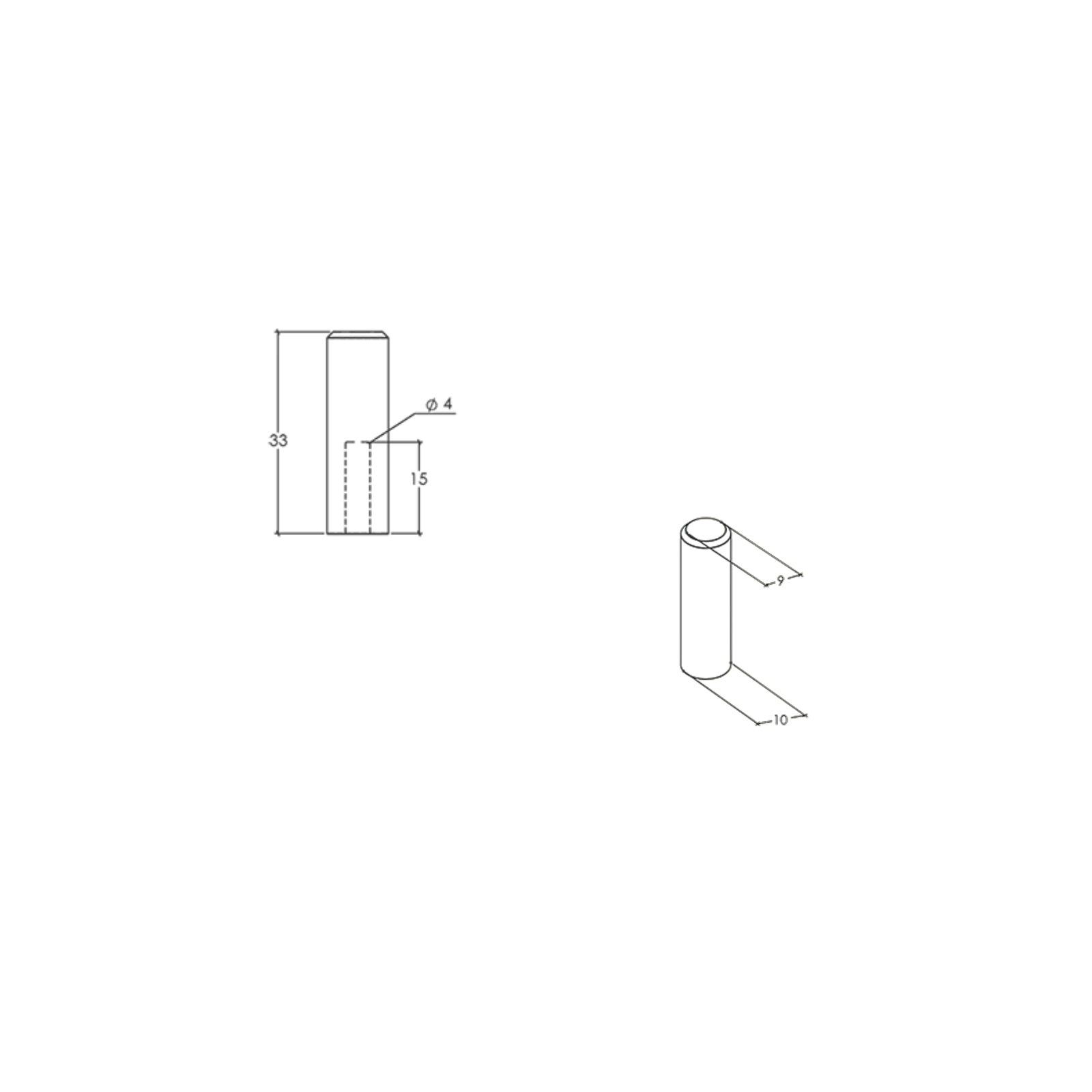 Line Drawing Momo Handles Graf Knurled Cylinder Knob 10mm Brushed Black G0430.010.BBL - The Blue Space