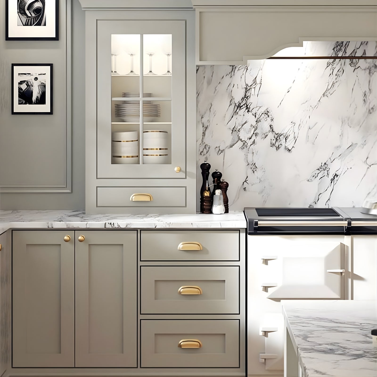 Lifestyle 2 Momo Handles New Hampton Round Knob 32mm Matt Brass NHMK032.MBR - The Blue Space