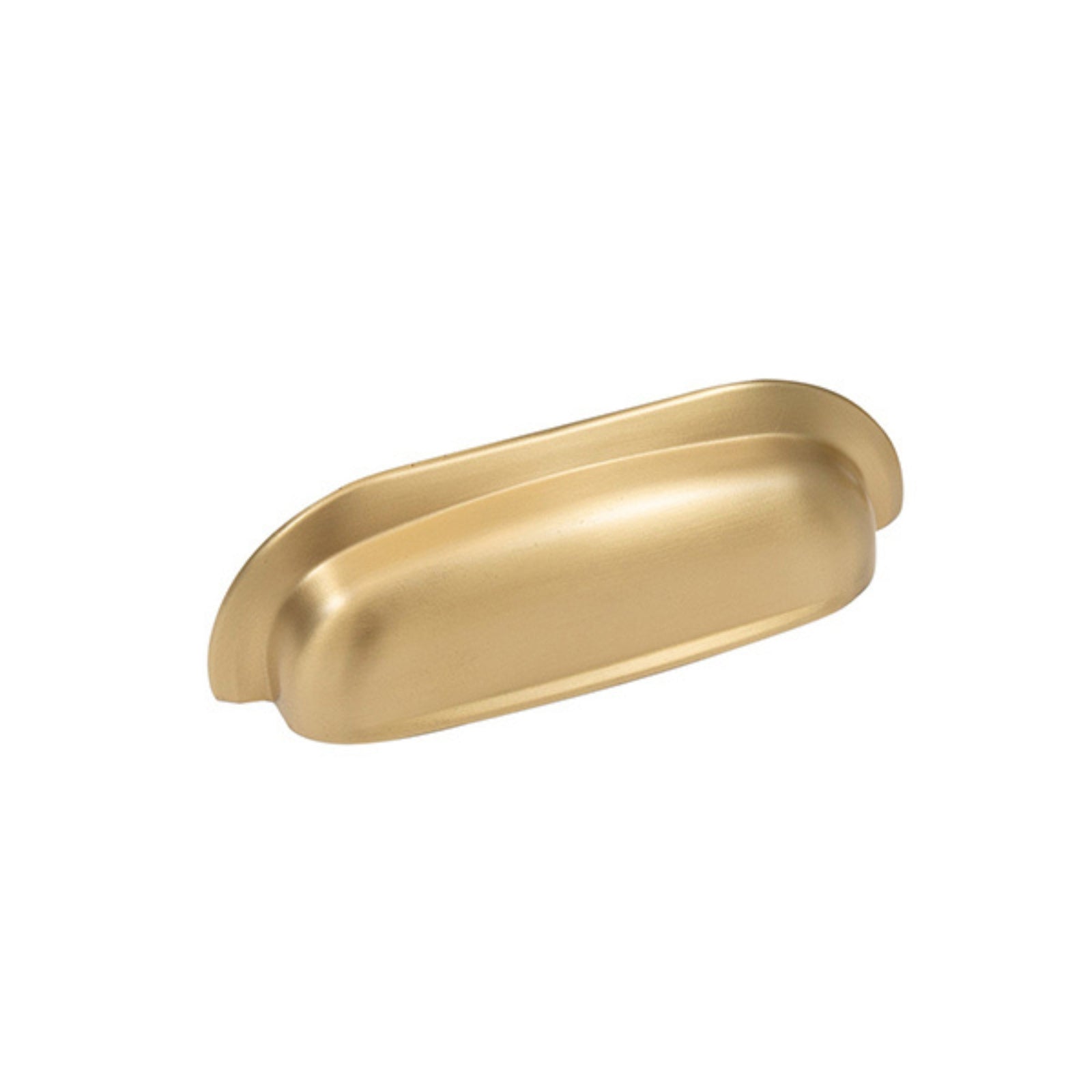 Side View Momo Handles New Hampton Wide Cup Pull 96mm Matt Brass NHMCW096.MBR - The Blue Space