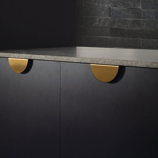 Momo Handles Sola Half Round Lip Pull Brushed Brass online at The Blue Space