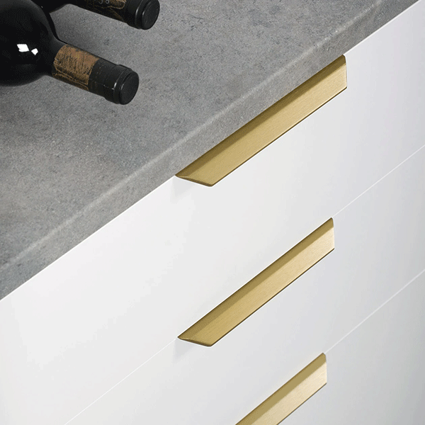 Momo Handles Vann Lip Pull Handle Brushed Dark Brass kitchen cabinet handles online at The Blue Space