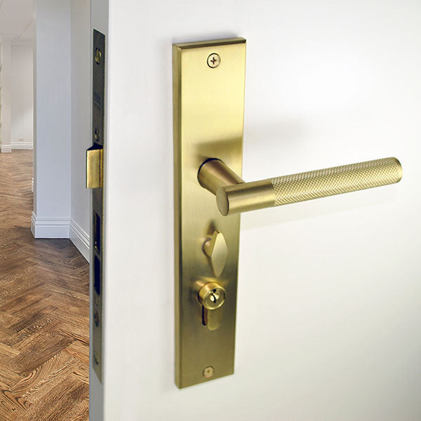 Nidus Knurled Domici Satin Brass Ozi-1 Lock Combo online at The Blue Space