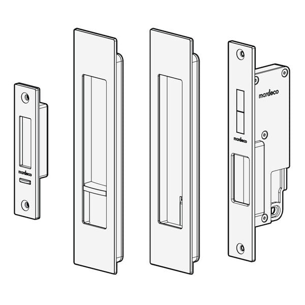 Nidus Mardeco Cavity Sliding Door Privacy Set Satin Chrome