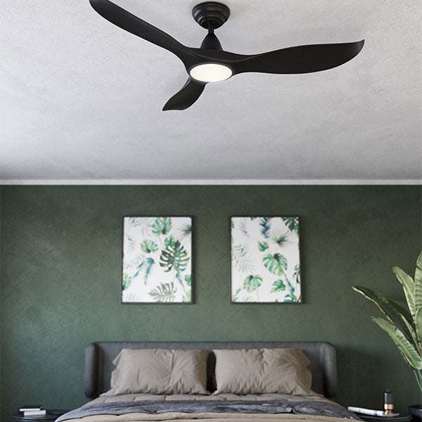 Eglo Noosa 52" 132cm DC Ceiling Fan with 18W LED CCT Light - Black - The Blue Space