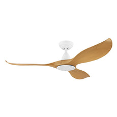 Eglo Noosa 52" 132cm DC Ceiling Fan - White with Bamboo Finish - The Blue Space