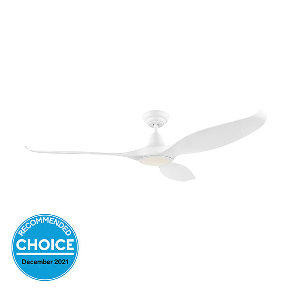 Eglo Noosa 60" 152cm DC Ceiling Fan with 18W LED CCT Light - White - The Blue Space