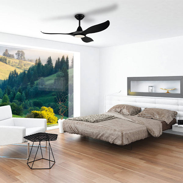 Eglo Noosa 52" 132cm DC Ceiling Fan with 18W LED CCT Light - Black - The Blue Space