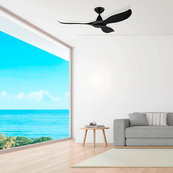 Eglo Noosa 52" 132cm DC Ceiling - Black - The Blue Space