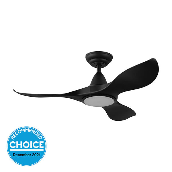 Eglo Noosa 40" 101cm DC Ceiling Fan with 18W LED CCT Light - Black - The Blue Space