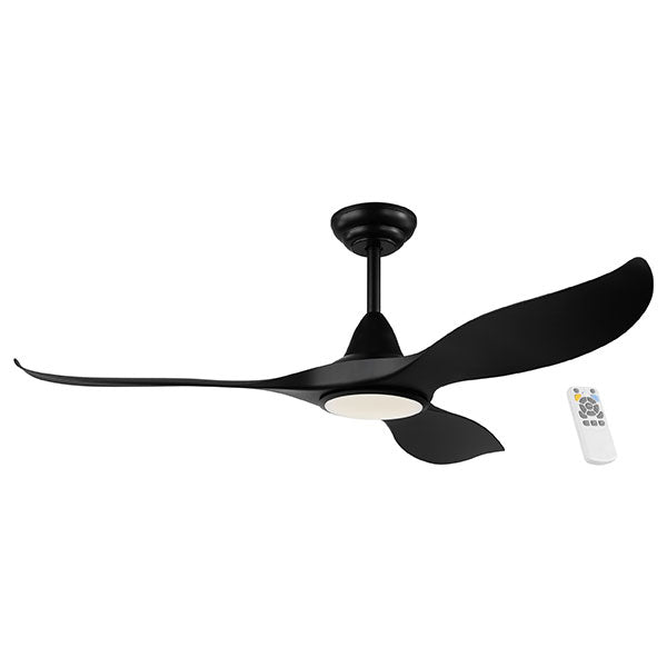 Eglo Noosa 52" 132cm DC Ceiling Fan with 18W LED CCT Light - Black - The Blue Space
