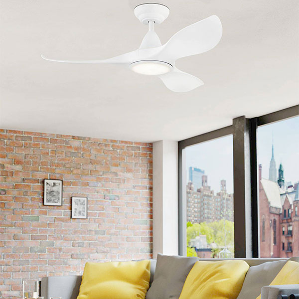 Eglo Noosa 40" 101cm DC Ceiling Fan with 18W LED CCT Light - White - The Blue Space