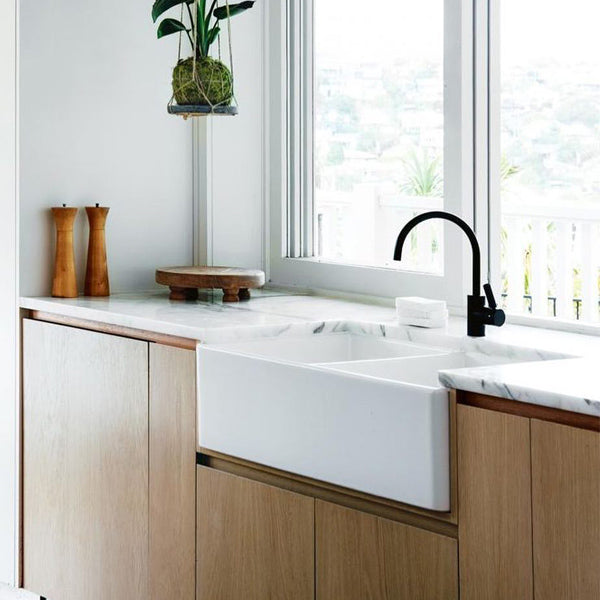 Turner Hastings Novi 85 x 46 Fireclay Double Butler Sink, Universal Front