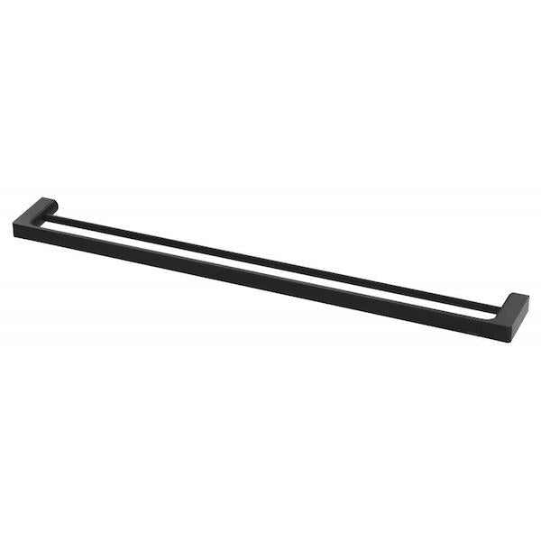 Phoenix Gloss Double Towel Rail 800mm-Matte Black -The Blue Space