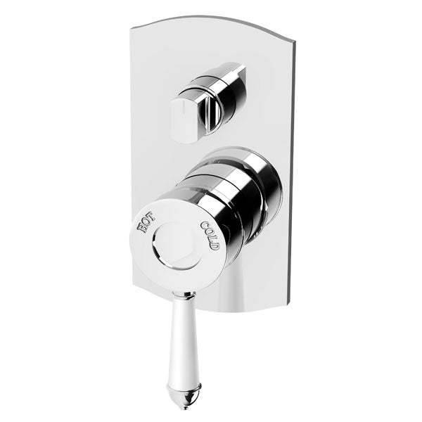 Phoenix Nostalgia Shower / Bath Diverter Mixer- Chrome/White - the blue space