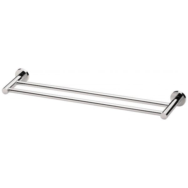 Phoenix Radii Double Towel Rail Round Plate Chrome