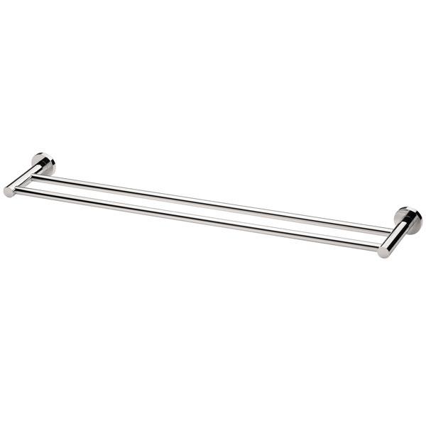 Phoenix Radii Double Towel Rail Round Plate - Chrome - The Blue Space