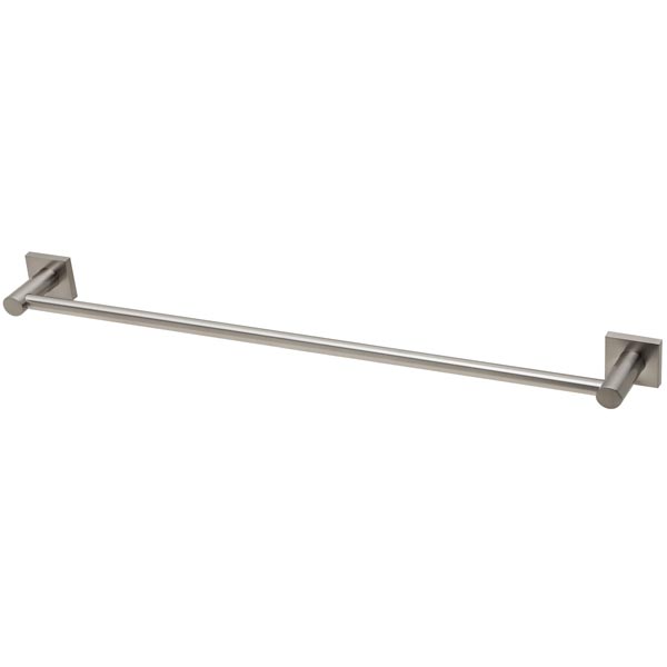 Phoenix Radii Single Towel Rail Square Plate Brushed Nickel - The Blue Space