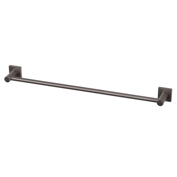 Phoenix Radii Single Towel Rail Square Plate Gunmetal - The Blue Space