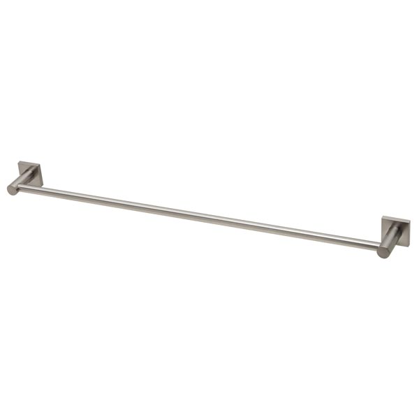 Phoenix Radii Single Towel Rail Square Plate Brushed Nickel - The Blue Space