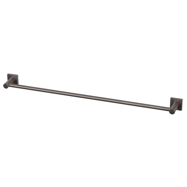 Phoenix Radii Single Towel Rail Square Plate Gunmetal - The Blue Space