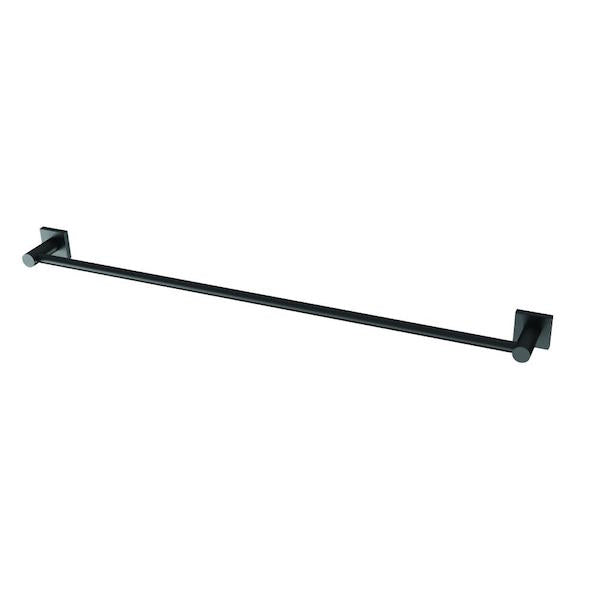 Phoenix Radii Single Towel Rail Square Plate Matte Black - The Blue Space