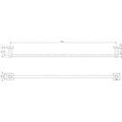 Phoenix Radii Single Towel Rail Square Plate 800mm Brushed Nickel Technical Drawing - The Blue Space