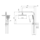 Phoenix Vivid Slimline Compact Twin Shower Technical Drawing - The Blue Space