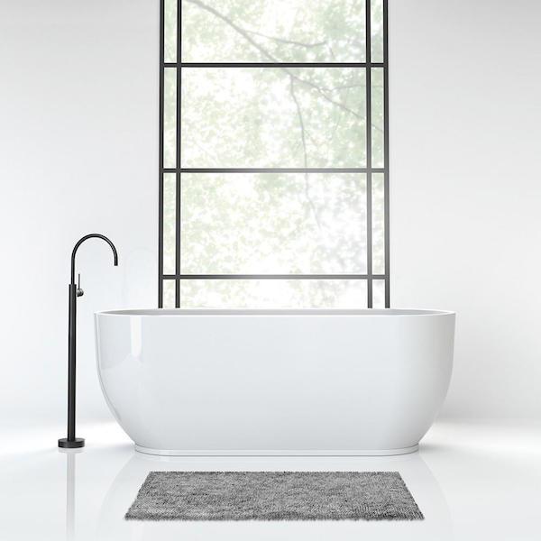 Phoenix Vivid Slimline Floor Mounted Bath Mixer-Matte Black - the blue space