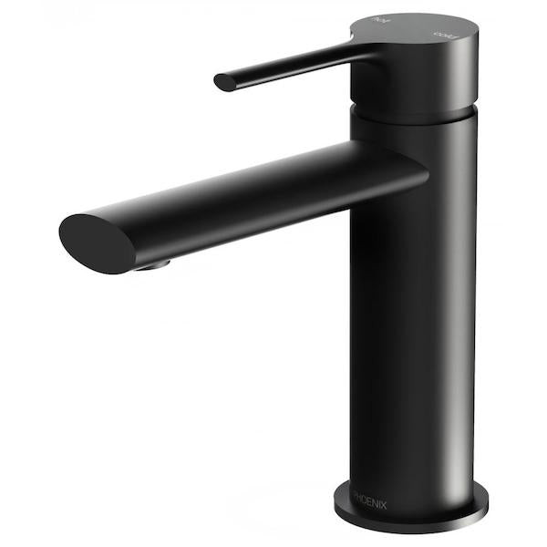 Phoenix Vivid Slimline Oval Basin Mixer-Matte Black - the blue space