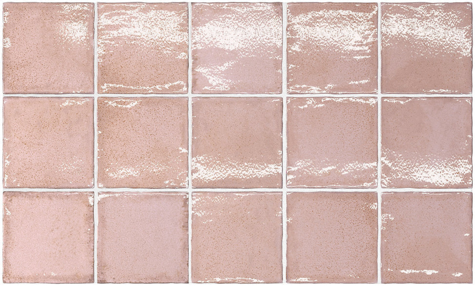 Looks Pink Dianna Zellige Tile 100 x 100 x 9mm Spanish Ceramic - The Blue Space