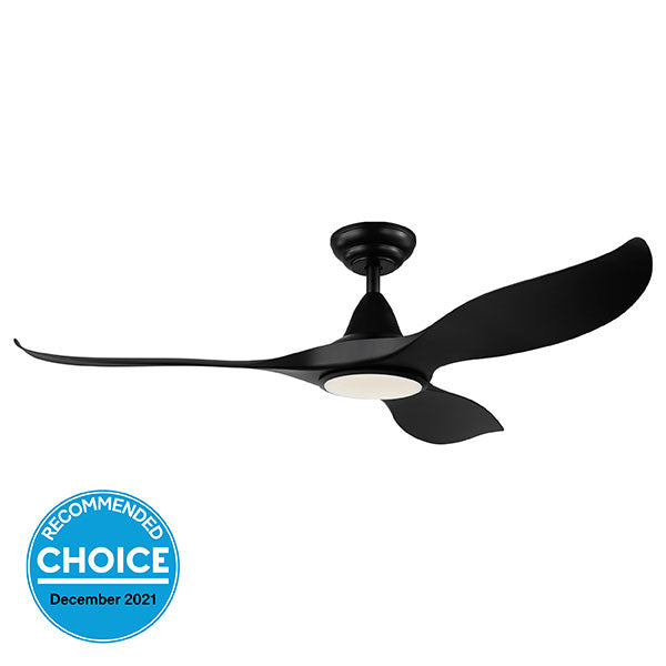 Eglo Noosa 52" 132cm DC Ceiling Fan with 18W LED CCT Light - Black - The Blue Space