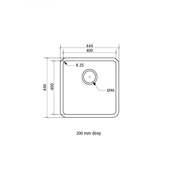 Seima Kubic Single Bowl Inset/Undermount Kitchen Sink Dimensions