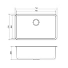 Seima Kubic Single Bowl Large Inset/Undermount Kitchen Sink Dimensions