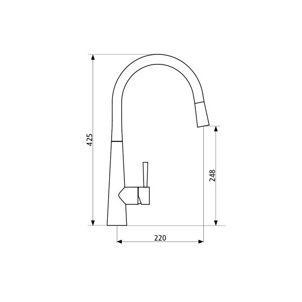 Seima Paloma Swivel Pullout Kitchen Mixer Dimensions
