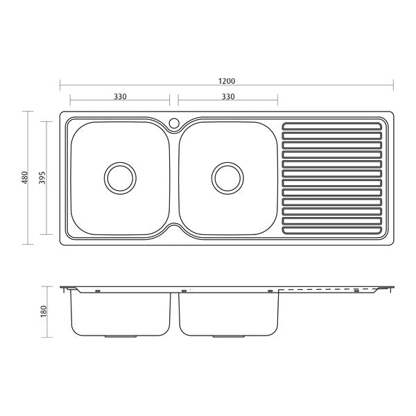 Seima Acero Classic Double Kitchen Sink Dimensions
