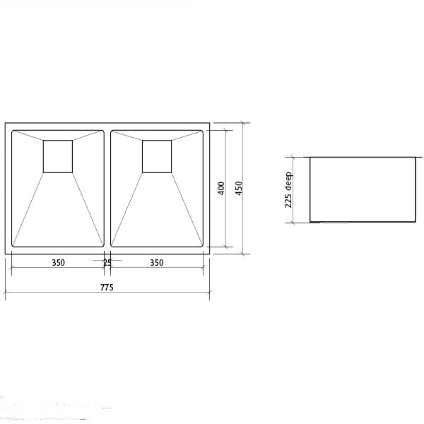 Seima Tetra Pro Double Bowl Inset/Overmount Kitchen Sink Dimensions