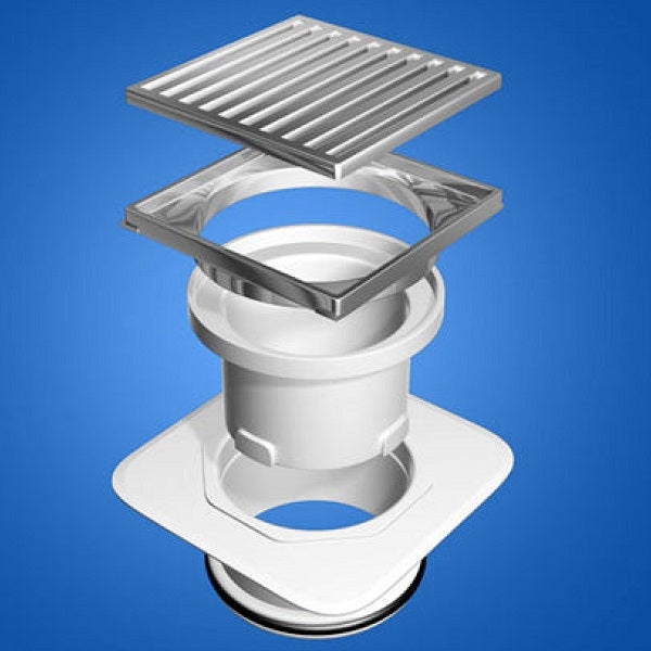Square On Square Floor Grate 100mm Connection - The Blue Space
